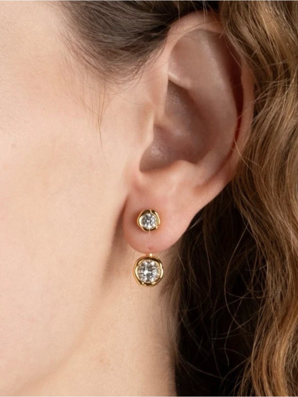 Asterales Gold Molten Front Back Earring - Alexis Bittar - new